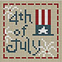 Counted Petit point Pattern - Miniature 4th July Pillow - 32ct
